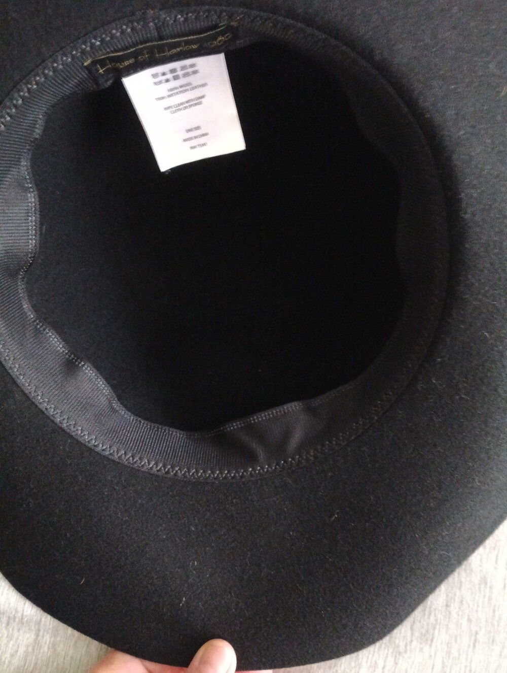 House Of Harlow Woman's Wide Brim Hat 100% wool Black - Picture 4 of 4